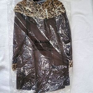 NWOT, Adrienne Landau Women's Suede and Leopard Jacket